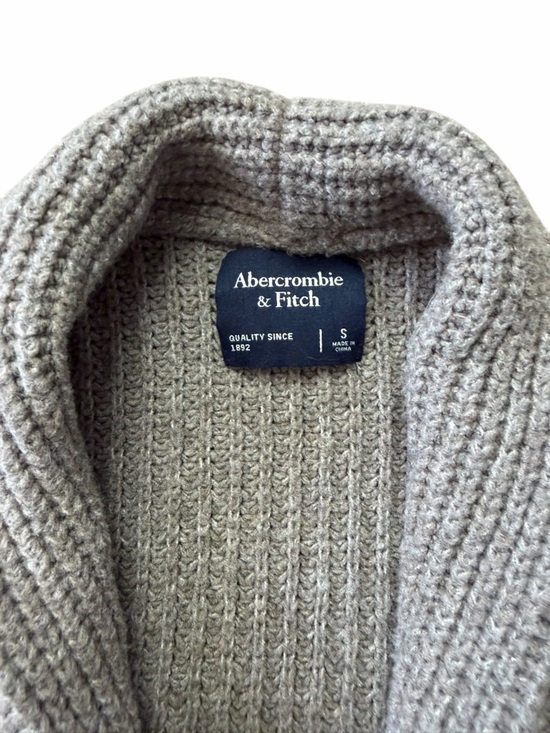 Abercrombie & Fitch Men's Shawl Collar Cardigan - Gray - Picture 6 of 6